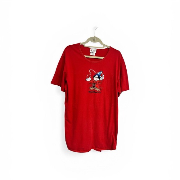 Disney Sleepshirt Women’s XL Red Mickey Mouse Sorcerer Embroidered WDW - Picture 2 of 5